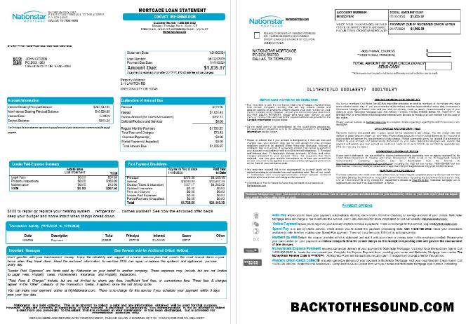 İndir ABD Texas Nationstar İpotek LLC İpotek Kredi Hesap Özeti, 8 pages scr Örnek ön izleme