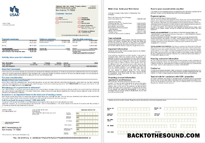 İndir ABD USAA Banka İpotek Hesap Özeti in Word and PDF Formatlar, 2 pages Örnek örnek