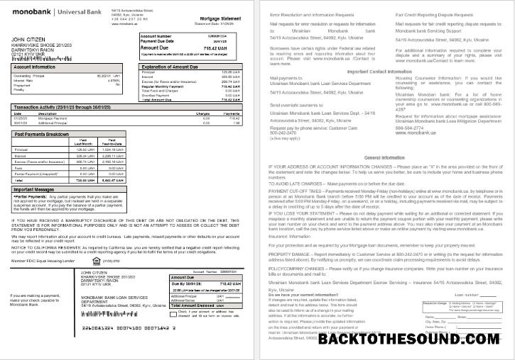 İndir Ukrainian Monobank Banka İpotek Hesap Özeti in Word and PDF Formatlar Örnek taslak