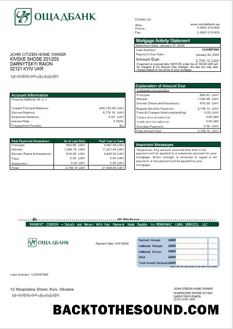 İndir Ukrainian Oshadbank İpotek Hesap Özeti in Word and PDF Formatlar Örnek örnek