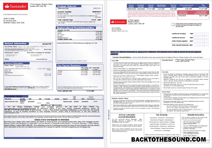 İndir Birleşik Krallık Santander Banka İpotek Hesap Özeti in Word and PDF Formatlar, 3 pages 1 2 Örnek tasarım