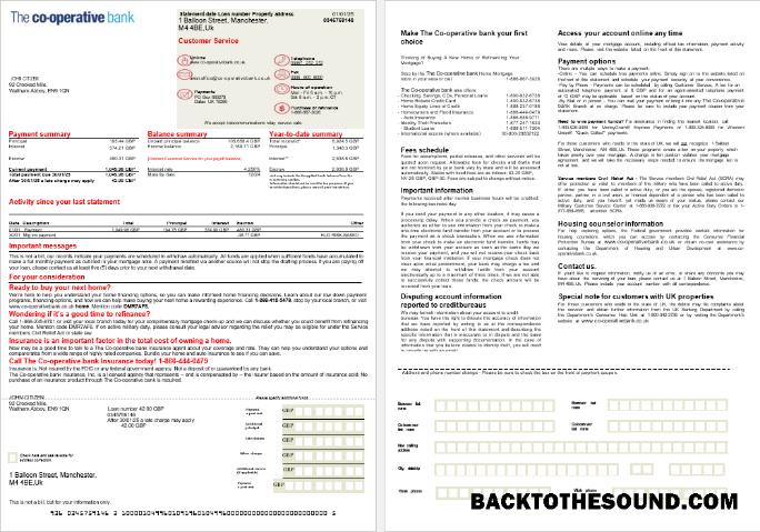 İndir Birleşik Krallık The Co operative Banka İpotek Hesap Özeti in Word and PDF Formatlar, 2 pages Örnek örnek