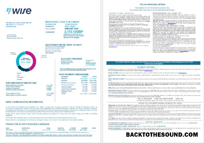 İndir Birleşik Krallık Wise Banka İpotek Kredi Hesap Özeti in Word and PDF Formatlar , 4 pages 1 2 Örnek ön izleme
