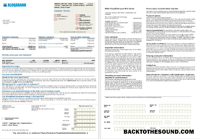 İndir Uzbekistani Aloqabank İpotek Hesap Özeti in Word and PDF Formatlar, 2 pages Örnek örnek