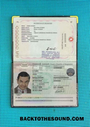 Scarica Bangladesh Passaporto Nuovo (Macchina Readable Passaporto) since April 2010 Foto look Campione mockup