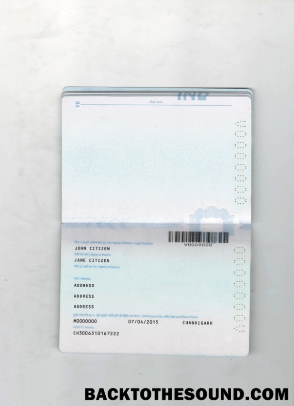Scarica India Passaporto 2022 Presente 2 pages Pagina 2 Campione mockup