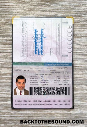 Scarica Arabia Saudita Passaporto Foto look Campione design