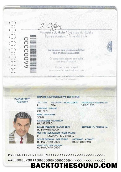 İndir Brezilya Pasaport (2016 2019) Örnek şablon