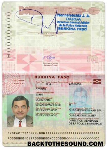 İndir Burkina Faso Pasaport in PSD Format, fully Düzenlenebilir (2018 – Mevcut) Örnek şablon