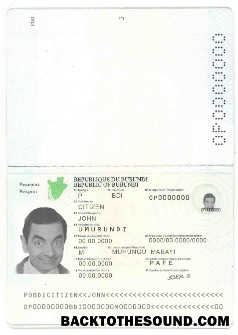 İndir Burundi Pasaport (2011 2019) Örnek tasarım