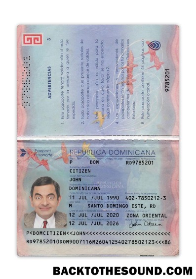 İndir Dominik Cumhuriyeti Pasaport 2020 Mevcut Örnek tasarım