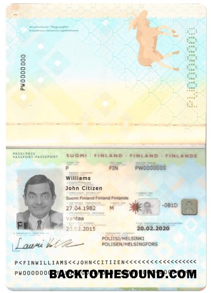 İndir Finlandiya Pasaport 2012 2017 Örnek taslak