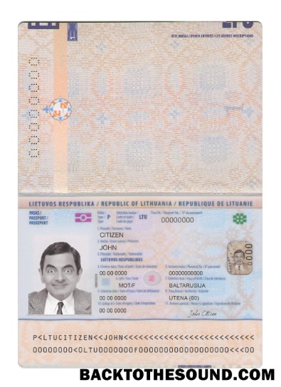 İndir Litvanya Pasaport Yeni 2021 Mevcut Örnek örnek