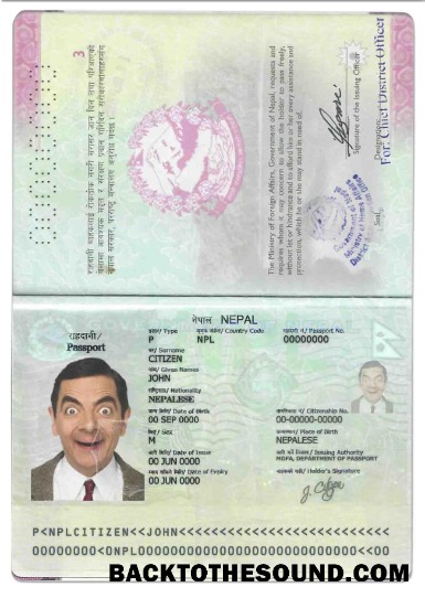 İndir Nepal Pasaport Örnek taslak