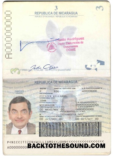 İndir Nikaragua Pasaport Örnek şablon