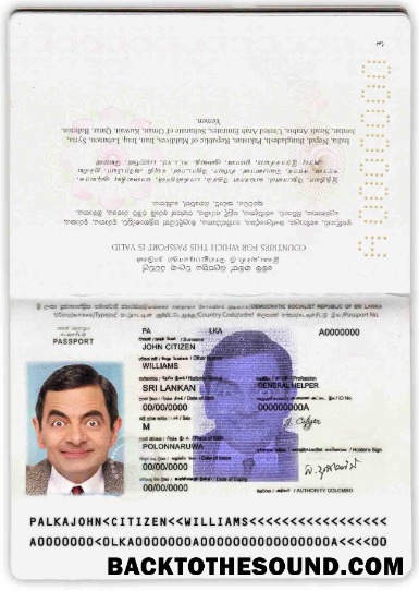 İndir Sri Lanka Pasaport Örnek şablon