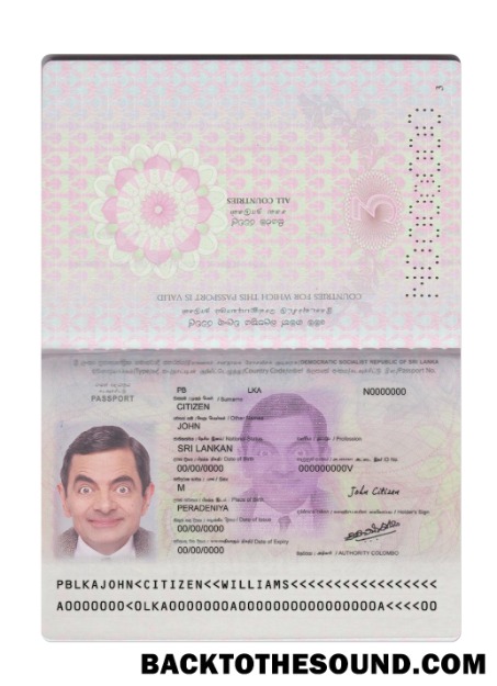 İndir Sri Lanka Pasaport Sürüm 2 Örnek şablon