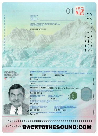 İndir İsviçre Yeni Pasaport Örnek şablon