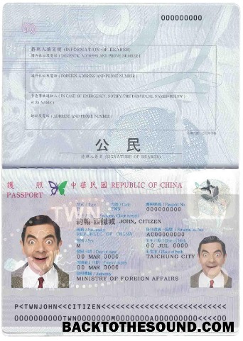 İndir Tayvan (officially the Republic of Çin) Pasaport Örnek örnek