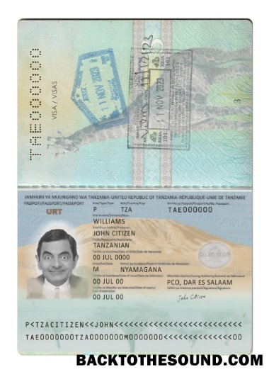 İndir Tanzanya Pasaport Yeni 2019 Mevcut Örnek taslak