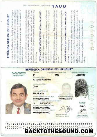 İndir Uruguay Pasaport Örnek şablon