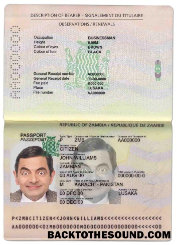 İndir Zambiya Pasaport Örnek tasarım
