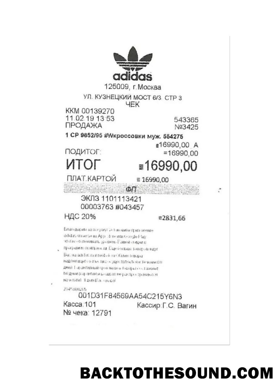 Λήψη ADIDAS Πληρωμή check Δείγμα πρότυπο