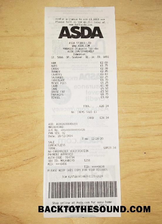 Λήψη Asda store Πληρωμή Απόδειξη Δείγμα σχεδιασμό
