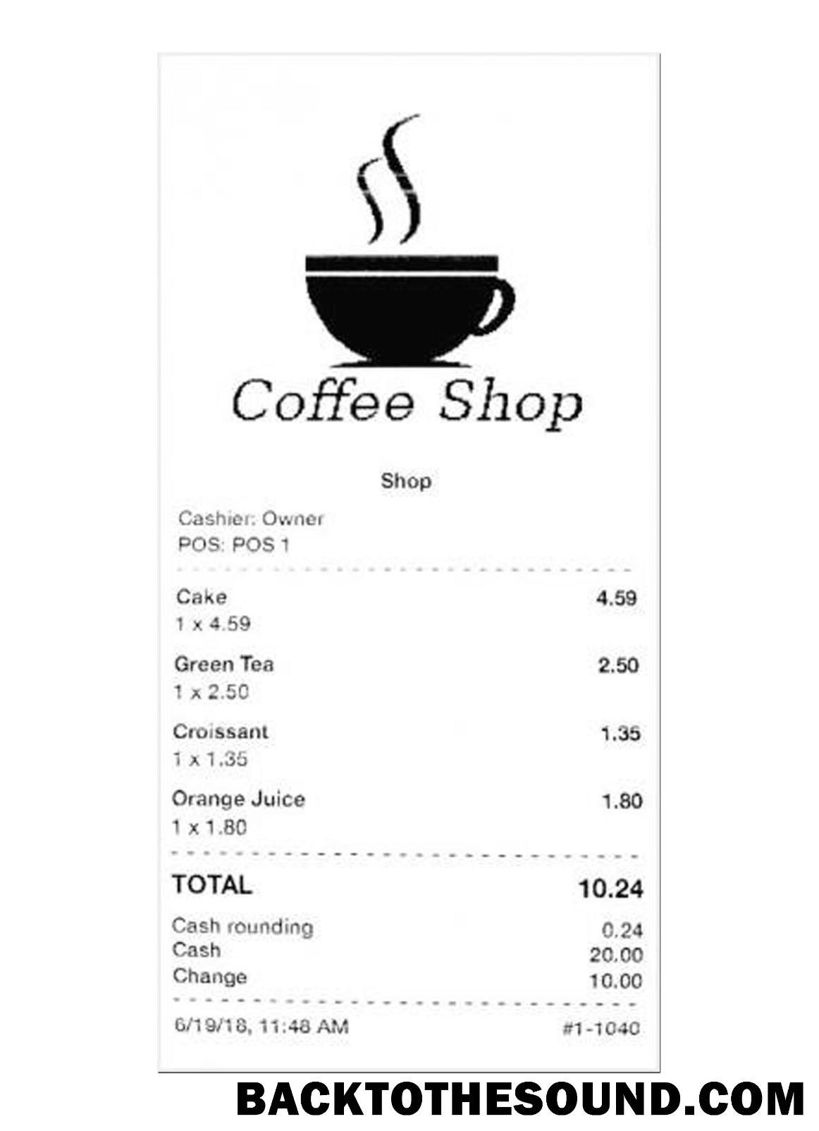 Λήψη COFFEE SHOP Πληρωμή check Δείγμα προεπισκόπηση