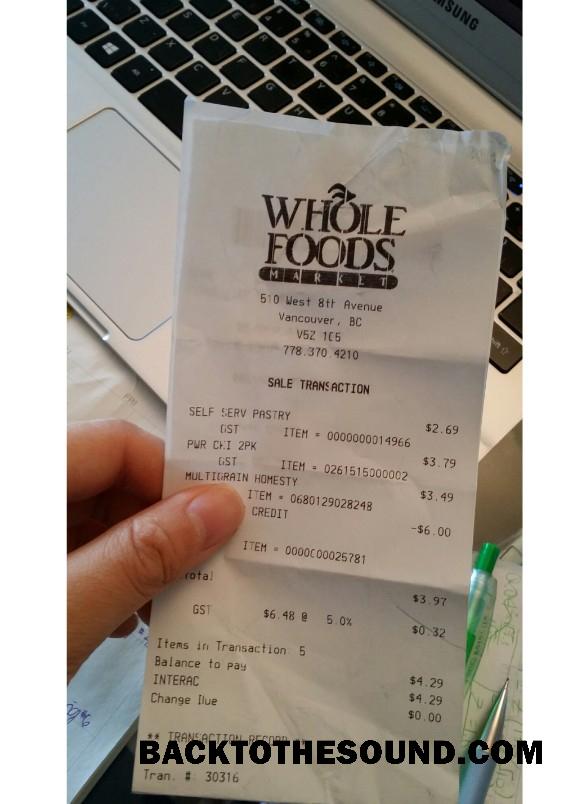 Λήψη Καναδάς Whole foods market Πληρωμή Απόδειξη Δείγμα προσχέδιο
