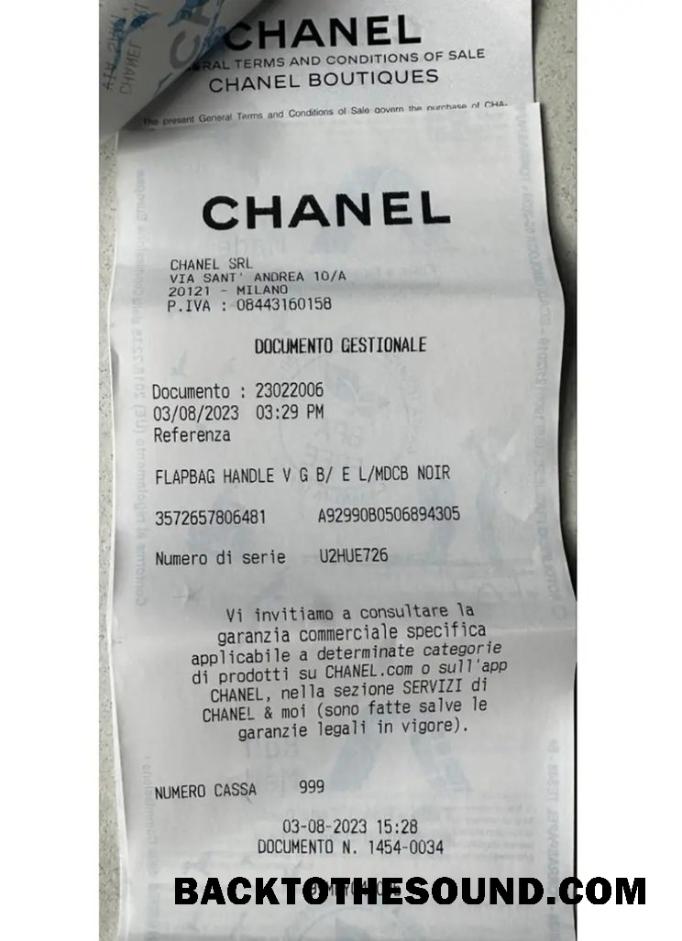 Λήψη Chanel boutiques Πληρωμή check Δείγμα δείγμα