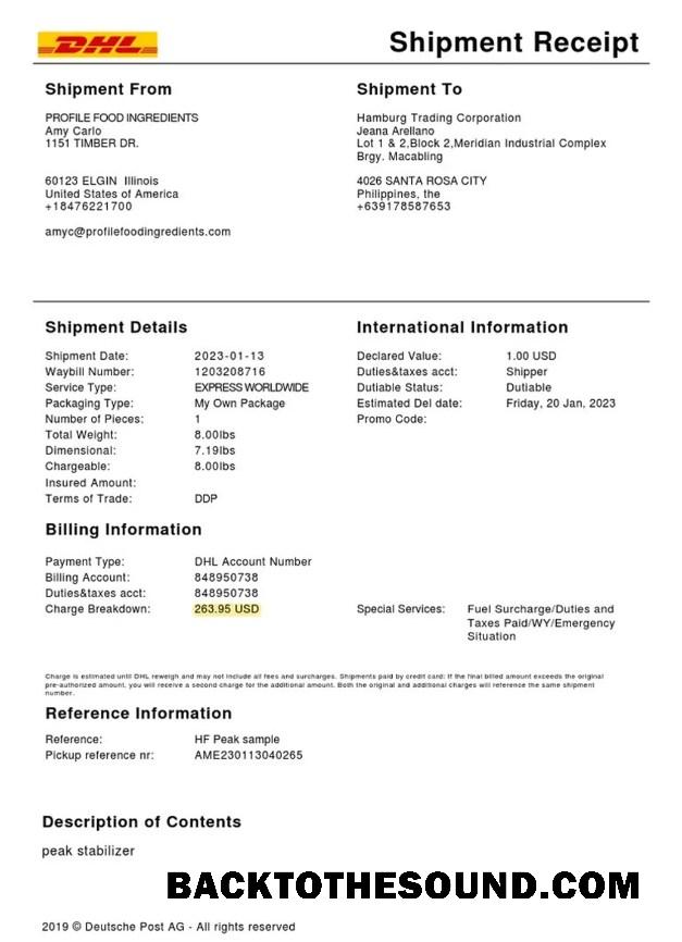 Λήψη DHL Υπηρεσία shipment Απόδειξη Δείγμα δείγμα