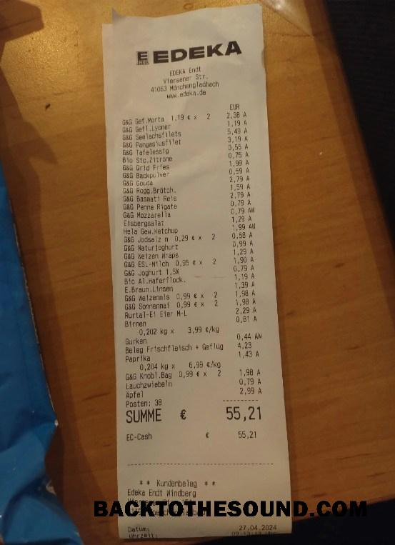 Λήψη Edeka supermarket Πληρωμή Απόδειξη Δείγμα πρότυπο