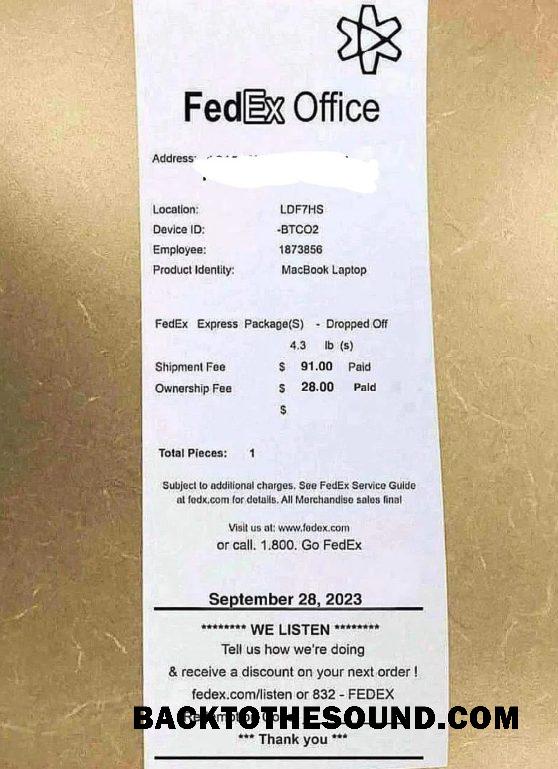 Λήψη Fedex office Πληρωμή Απόδειξη Δείγμα σχεδιασμό