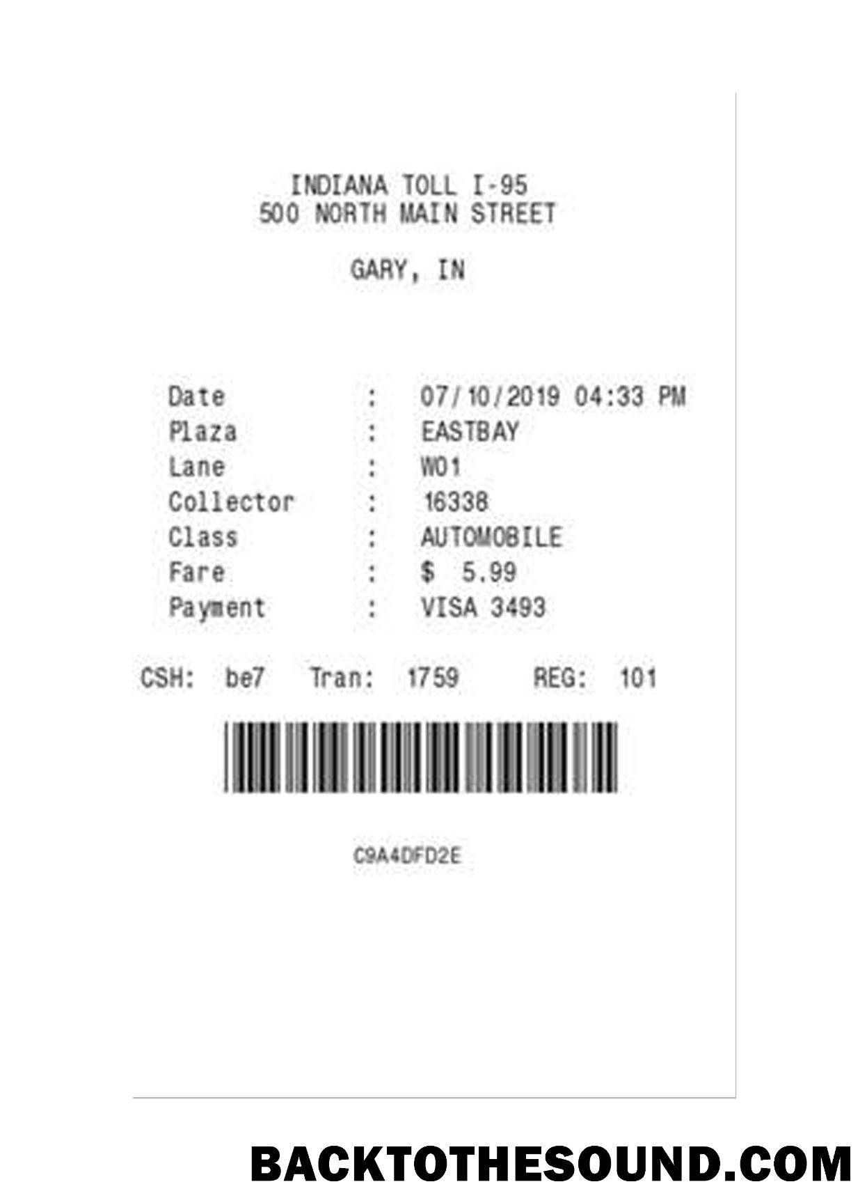 Λήψη INDIANA TOLL Πληρωμή check Δείγμα προσχέδιο