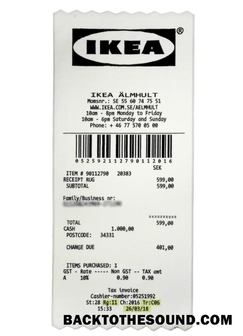 Λήψη Ikea holding Πληρωμή check Δείγμα πρότυπο
