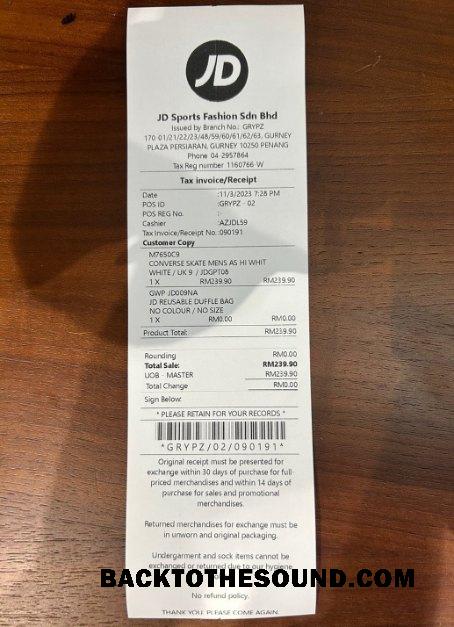 Λήψη JD sports store Πληρωμή check Δείγμα δείγμα
