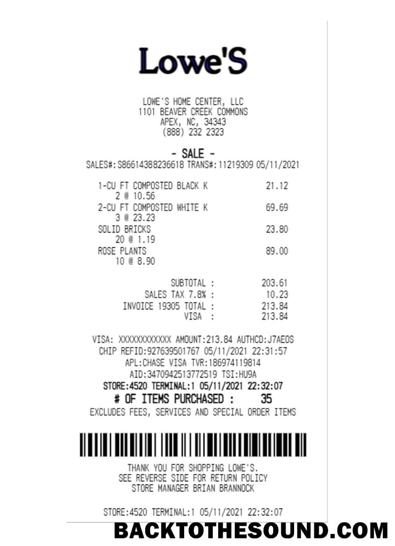 Λήψη LOWE'S HOME CENTER Πληρωμή Απόδειξη Δείγμα δείγμα