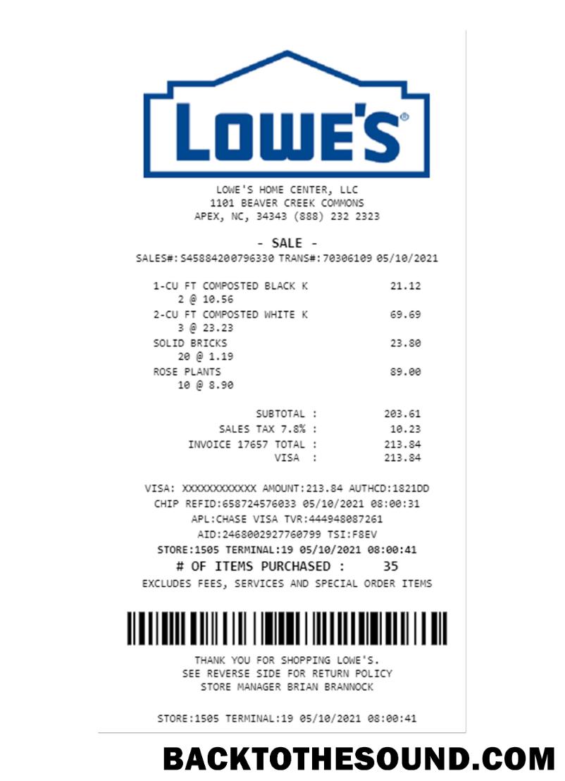 Λήψη LOWE'S Πληρωμή Απόδειξη Δείγμα δείγμα