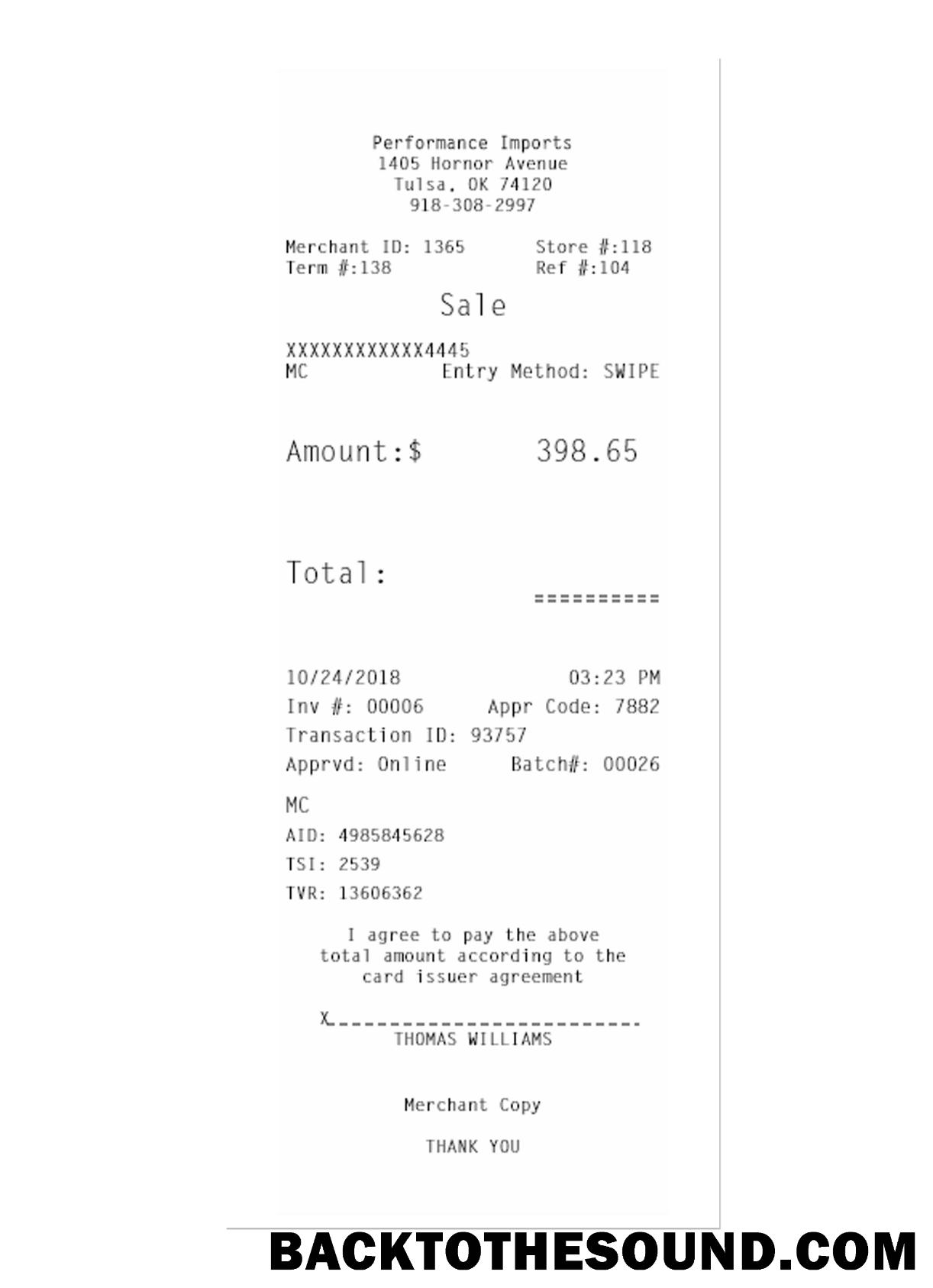Λήψη PERFORMANCE IMPORTS Απόδειξη (1) Δείγμα σχεδιασμό
