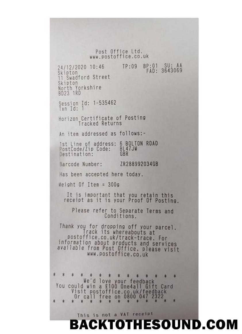 Λήψη POST OFFICE LTD Πληρωμή Απόδειξη Δείγμα πρότυπο