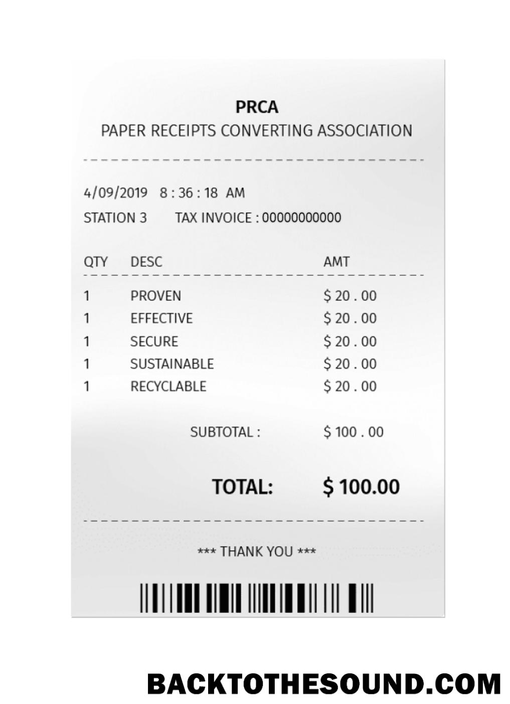 Λήψη PRCA Πληρωμή check Δείγμα δείγμα