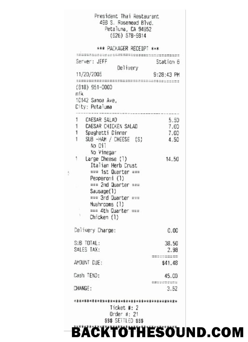 Λήψη PRESIDENT THAI RESTAURANT Πληρωμή check Δείγμα προεπισκόπηση