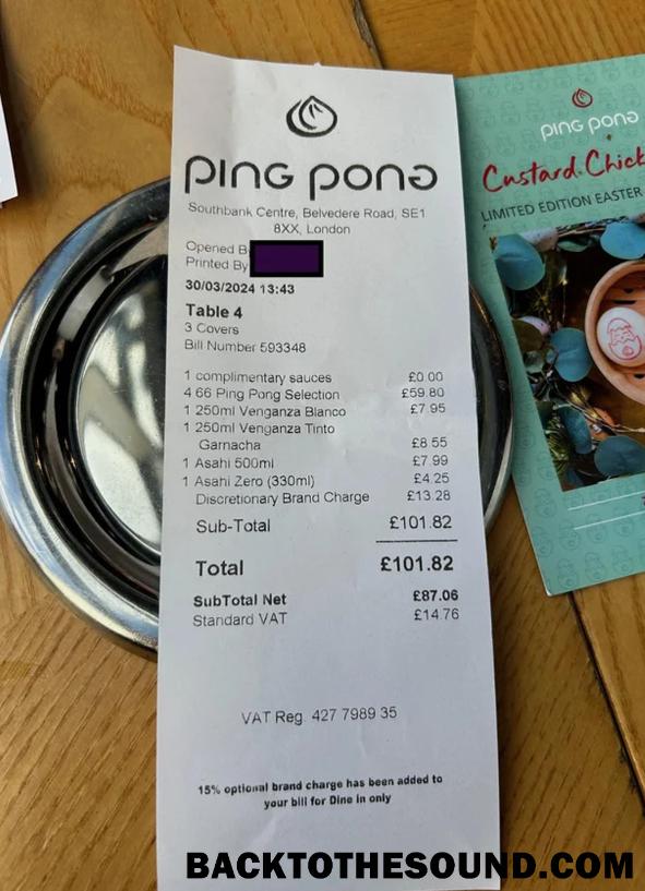 Λήψη Ping pong restaurants Πληρωμή Απόδειξη Δείγμα δείγμα