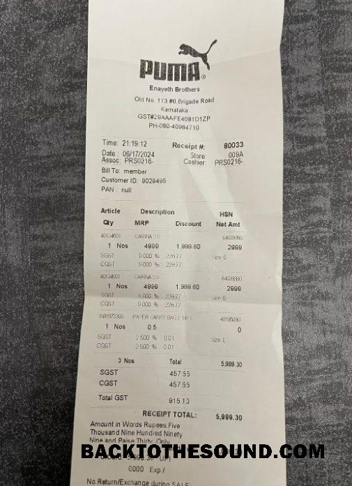 Λήψη Puma store Πληρωμή check Δείγμα πρότυπο