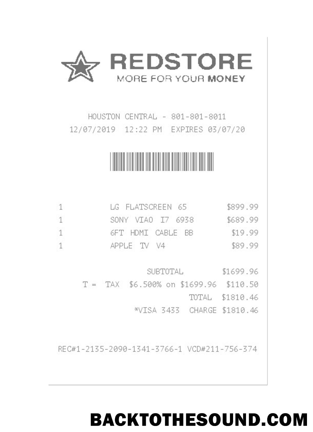 Λήψη REDSTORE Πληρωμή check Δείγμα προσχέδιο