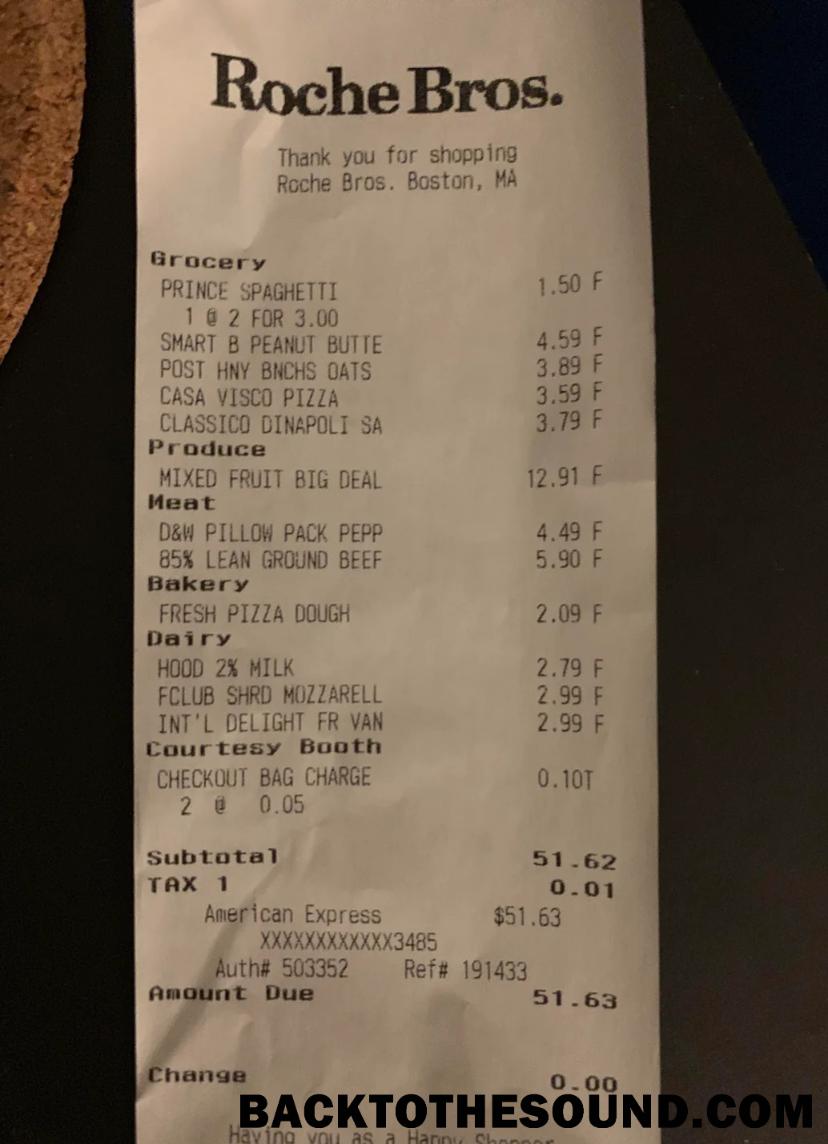 Λήψη Roche Bros supermarket Πληρωμή check Δείγμα δείγμα