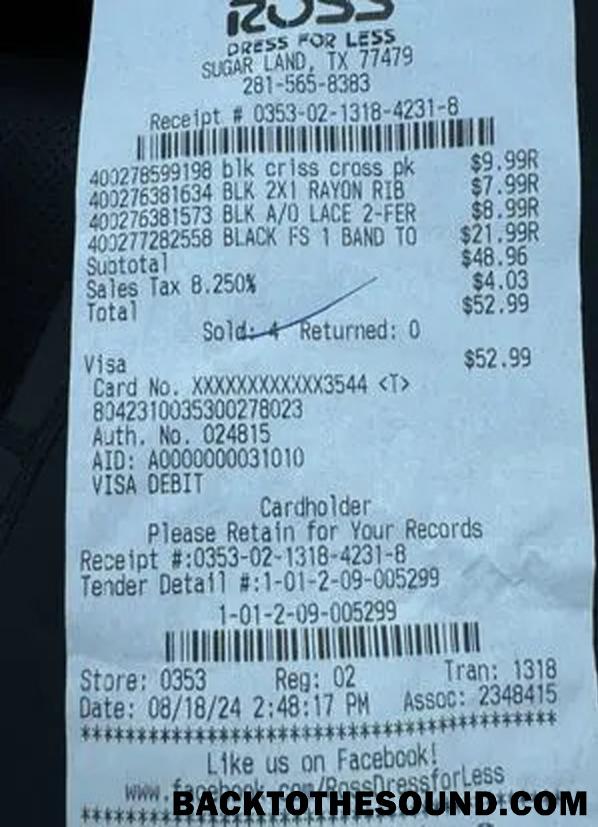 Λήψη Ross store Πληρωμή check Δείγμα προεπισκόπηση