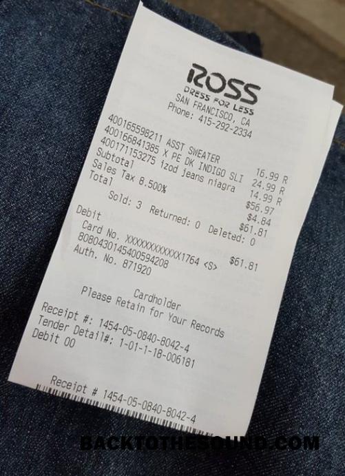 Λήψη Ross store Πληρωμή Απόδειξη Δείγμα σχεδιασμό