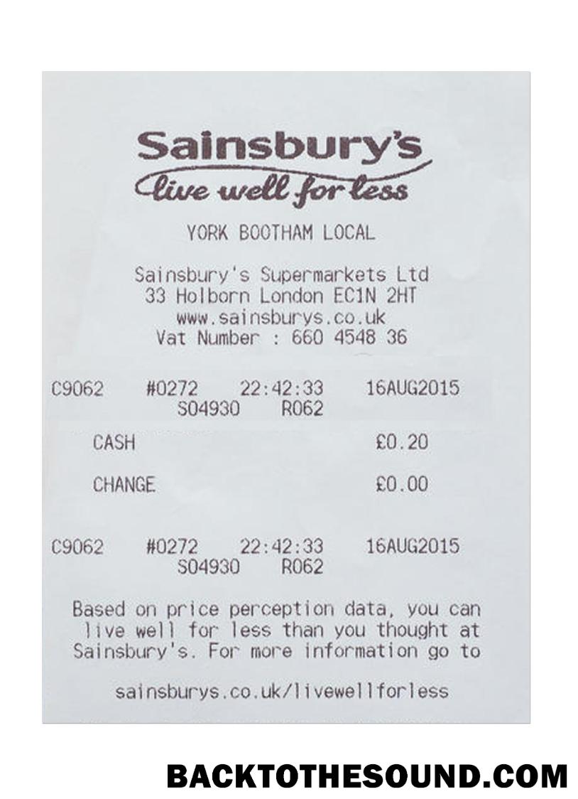 Λήψη SAINSBURY'S Πληρωμή Απόδειξη Δείγμα σχεδιασμό